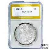1881-S Morgan Silver Dollar PGA MS64