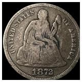 1872-S Silver Seated Liberty Dime NICELY CIRCULATE