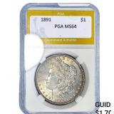 1891 Morgan Silver Dollar PGA MS64