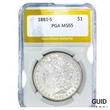1881-S Morgan Silver Dollar PGA MS65