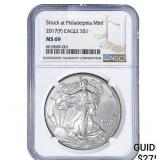 2017 Silver Eagle NGC MS69