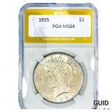 1935 Silver Peace Dollar PGA MS64