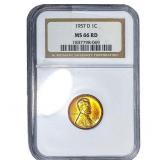 1957-D Wheat Cent NGC MS66 RD