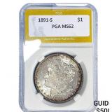 1891-S Morgan Silver Dollar PGA MS62