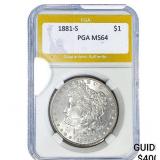1881-S Morgan Silver Dollar PGA MS64