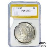 1926-S Silver Peace Dollar PGA MS63+