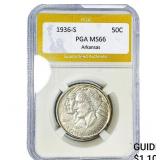 1936-S Arkansas Half Dollar PGA MS66
