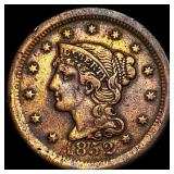 1852 Braided Hair Large Cent NEARLY UNCIRCULATED