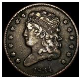 1834 Classic Head Half Cent NEARLY UNCIRCULATED
