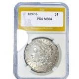 1897-S Morgan Silver Dollar PGA MS64