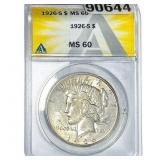 1926-S Silver Peace Dollar ANACS MS60