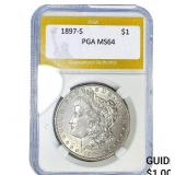 1897-S Morgan Silver Dollar PGA MS64