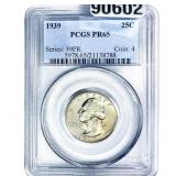 1939 Washington Silver Quarter PCGS PR65