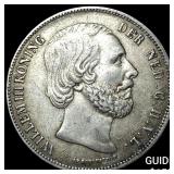 1860 Netherlands Silver 2 1/2 Gulden