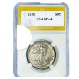 1940 Walking Liberty Half Dollar PGA MS64
