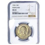 1934 Maryland Half Dollar NGC MS65
