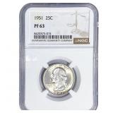 1951 Washington Silver Quarter NGC PF63