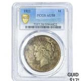 1922 Silver Peace Dollar PCGS AU58