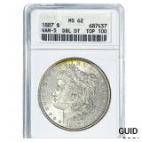 1887 Morgan Silver Dollar ANACS MS62