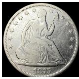 1875 Seated Liberty Half Dollar LIGHTLY CIRCULATED