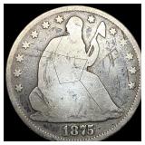 1875 Seated Liberty Half Dollar NICELY CIRCULATED