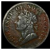 1852 Nova Scotia Halfpenny Token NICELY CIRCULATED