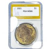 1921 Morgan Silver Dollar PGA MS66