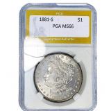 1881-S Morgan Silver Dollar PGA MS66