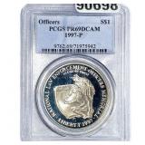 1997 Sliver $1 Officers PCGS PR69 DCAM