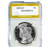 1878-CC Morgan Silver Dollar PGA MS63 PL