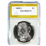 1889-S Morgan Silver Dollar PGA MS63 PL