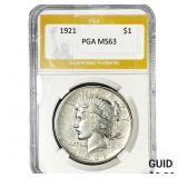 1921 Silver Peace Dollar PGA MS63