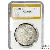 1886-S Morgan Silver Dollar PGA MS63