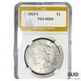 1923-S Silver Peace Dollar PGA MS64