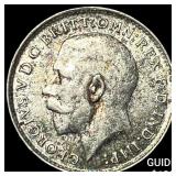 1916 Great Britian Silver 3 Pence NEARLY UNCIRCULA