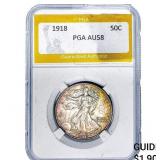 1918 Walking Liberty Half Dollar PGA AU58