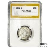 1892-O Barber Quarter PGA MS63