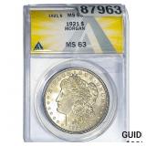 1921 Morgan Silver Dollar ANACS MS63