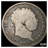 1820-G Great Britain Silver 1 Shilling ABOUT UNCIR