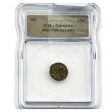 Mahi Pala Dynasty Copper Jital ICG Genuine
