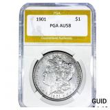 1901 Morgan Silver Dollar PGA AU58