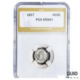 1837 Capped Bust Half Dime PGA MS64+