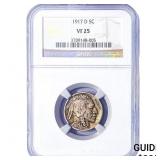 1917-D Buffalo Nickel NGC VF25