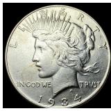 1934 Silver Peace Dollar CLOSELY UNCIRCULATED