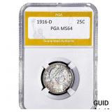 1916-D Barber Quarter PGA MS64