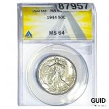 1944 Walking Liberty Half Dollar ANACS MS64