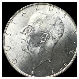 1938 Sweden Silver 2 Kroner UNCIRCULATED