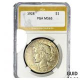 1928 Silver Peace Dollar PGA MS63