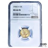 1944-D Mercury Silver Dime NGC MS66 FB