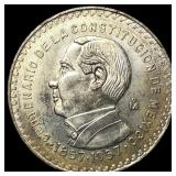 1957Mo Mexico Silver 1 Peso